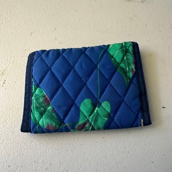 Vintage Star Hook Loop Quilted Tropical Calla Lilly Water Friendly Wallet - Picture 2 of 5